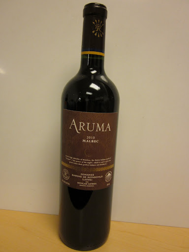 Bodegas Caro Domaines Barons De Rothschild (Lafite) / Nicolas Catena Aruma Malbec 2010, Mendoza, Argentina ($16 SRP, 14.5% abv)