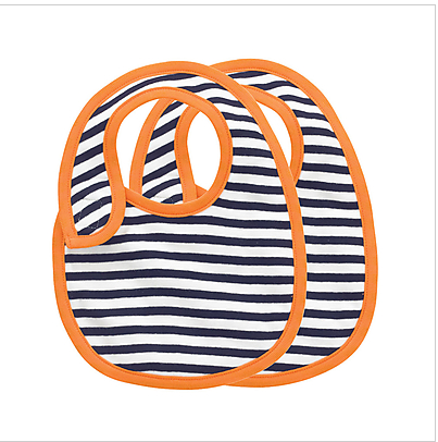 Giggle Better Basics organic-cotton striped bibs. $22 for set of 2, giggle.com.