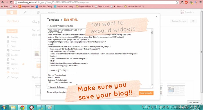 save and expand widgets