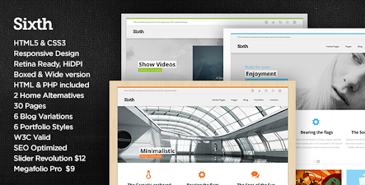 Sixth - Responsive Multipurpose HTML Template - ThemeForest Item for Sale