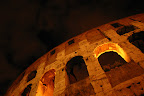 The arches of the Colosseum at night