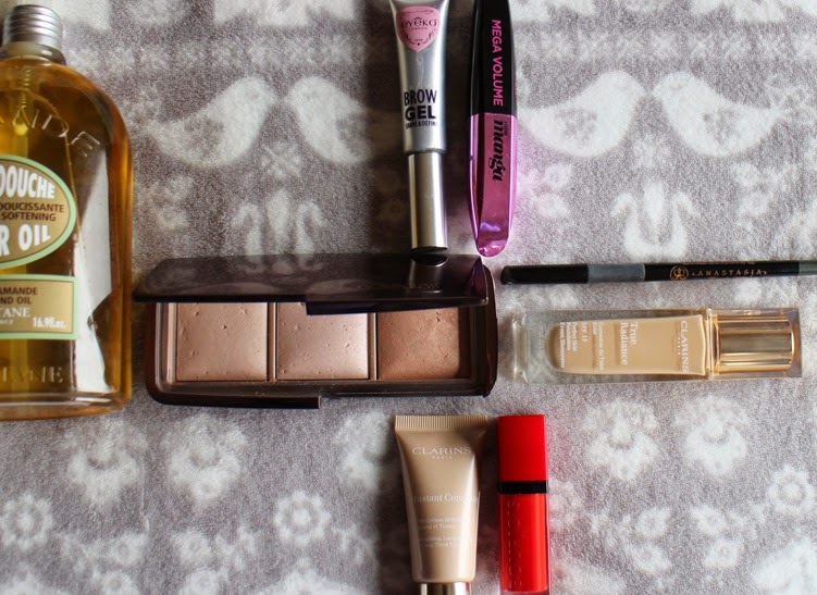 LOreal-Miss-Manga-Mascara,Eyeko-Brow-Gel,Clarins-Instant-Concealer,Anastasia-Covet-Astral