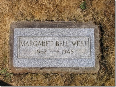 IMG_2856 Margaret Bell West Tombstone at Mountain View Cemetery in Oregon City, Oregon on August 19, 2006