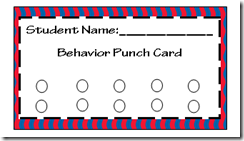 blue and red stripe punch card