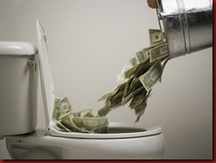 money-down toilet