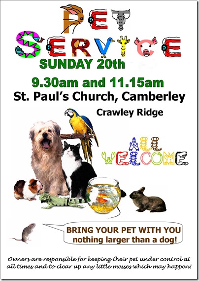 St Pauls Camberley Pet Service 2012