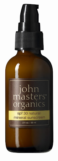 John Masters Organics' sunscreen contains titanium dioxide and zinc oxide, plus certified organic ingredients to moisturize the skin.
