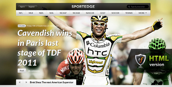 SportEdge - Football, Soccer & Sport HTML Theme - Entertainment Site Templates