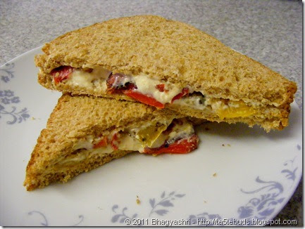 Roasted Pepper And Houmous Sandwich