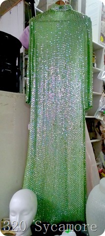 green sequin dress