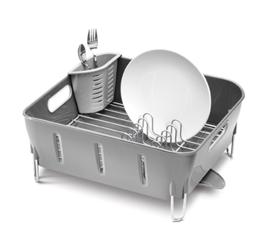 I didn't want to keep my dishrack out on the counter, so this compact version fits nicely under my sink when not in use. I didn't want to keep my dishrack out on the counter, so this compact version fits nicely under my sink when not in use.