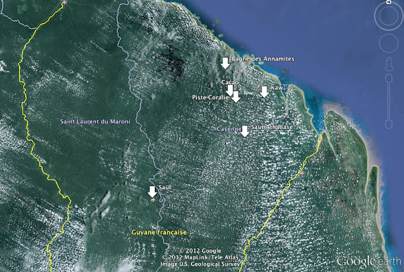 Séjour en Guyane de novembre 2011 : principales étapes