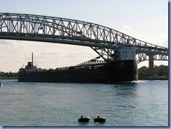 3659 Ontario Sarnia - Blue Water Bridge over St Clair River - John D. Leitch lake freighter