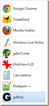 Menu com ClearType padrão do Windows Menu com ClearType padrão do Windows