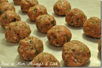 meatballs evenly rolled