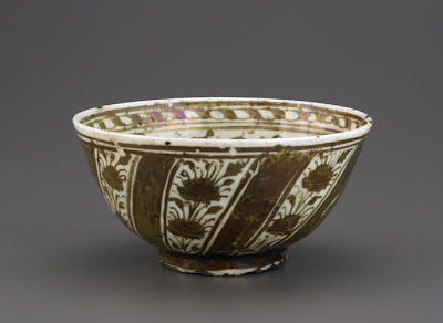 Bowl | Origin:  Iran | Period: 2nd half of the 17th century  Safavid period | Details:  Not Available | Type: Stone-paste painted with lustre | Size: H: 9.3  W: 18.4  cm | Museum Code: F1903.7 | Photograph and description taken from Freer and the Sackler (Smithsonian) Museums.