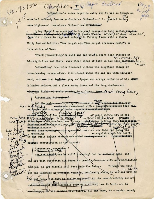 undated-typescript-of-the-first-page-of-aldous-huxleys-final-novel-island-heavily-annotated-in-his-hand
