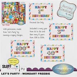 Leaving a Legacy Designs - Let's Party - Wordart Freebie Preview