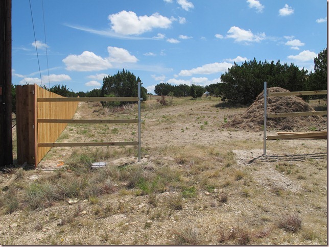 Future gate - driveway, bottom cul-de-sac Future gate - driveway, bottom cul-de-sac