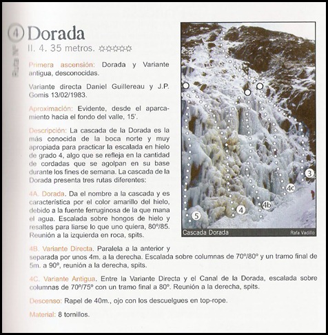 Bielsa - Boca Norte - La Dorada 35m WI4 (Libro)