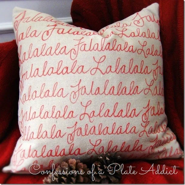 CONFESSIONS OF A PLATE ADDICT No-Sew Pottery Barn Inspired Falalala Pillow