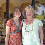 Care and Cindy waiting for the trolley.