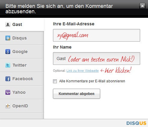 Anleitung Disqus