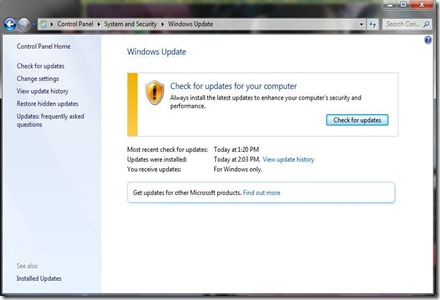 cek for update Windows cek for update Windows