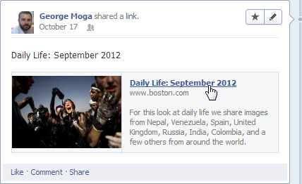 Shared link preview on Facebook Shared link preview on Facebook
