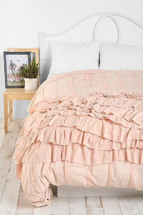 The billowing layers of this bedspread remind me of the texture of ice cream. (urbanoutfitters.com)