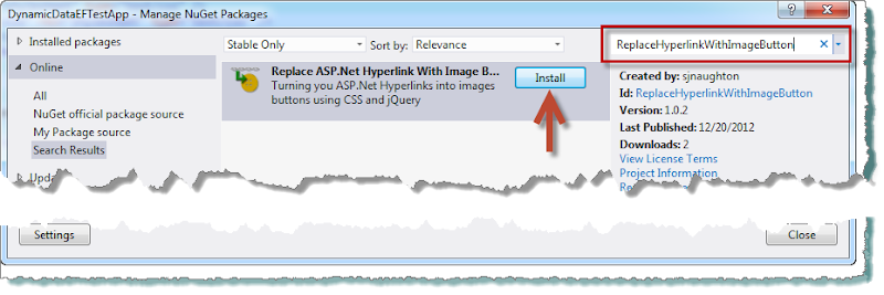 Find the “Replace Hyperlink With Image Button” NuGet Package