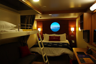 inside stateroom with a virtual porthole