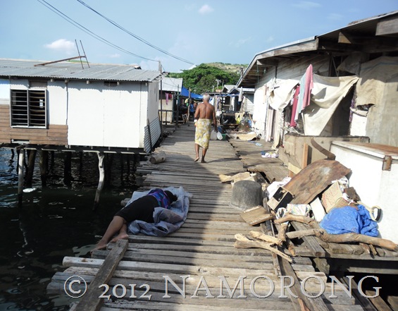 A villager resting on the Bridge