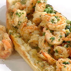 Shrimp Scampi Po-Boy on Garlic Bread