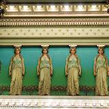 Cariátides em templo maçônico greco-romano, Philadelphia, Pennsylvania, USA