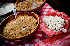 Granola and yogurt-covered raisins were some of the trail mix options.