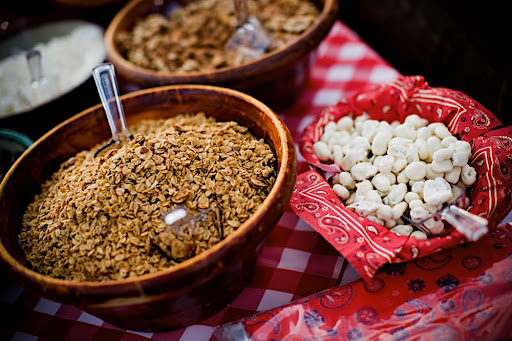 Granola and yogurt-covered raisins were some of the trail mix options.
