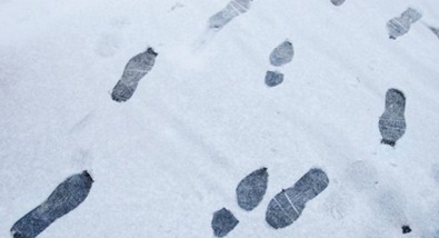 Footprints in the snow