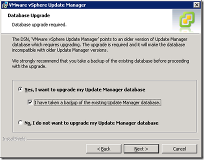 10_Update Manager Database Upgrade