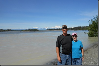 Chris and I; river and Mt. McKinley viewed from just outside Talkeetna, AK