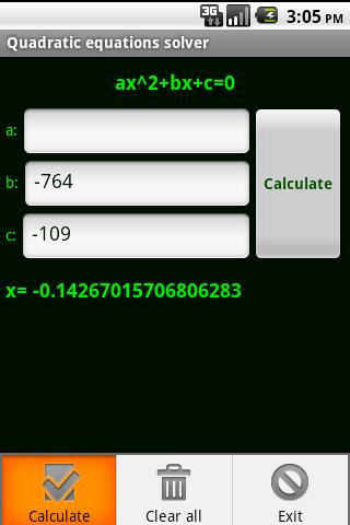 Quadratic equations solver