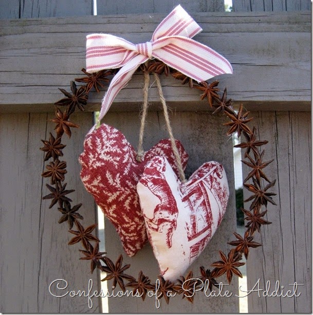 CONFESSIONS OF A PLATE ADDICT Ticking and Toile Star Anise Wreath CONFESSIONS OF A PLATE ADDICT Ticking and Toile Star Anise Wreath