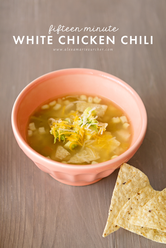 fifteen minute white chicken chili - easy dinner recipe fifteen minute white chicken chili - easy dinner recipe
