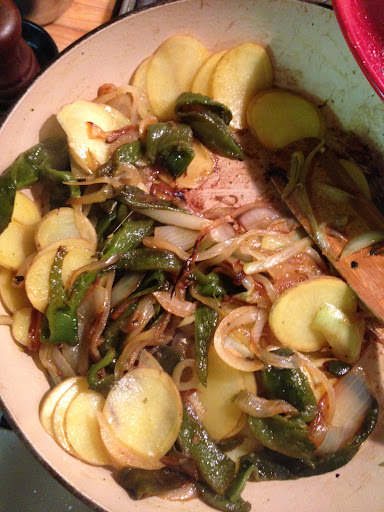 Using it, as I often do, for dinner in my enamel cast iron (no scratches!).