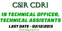 CSIR CDRI Jobs 2013