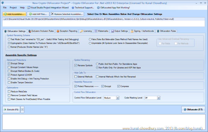 Product Review - Crypto Obfuscator for .Net - Default UI