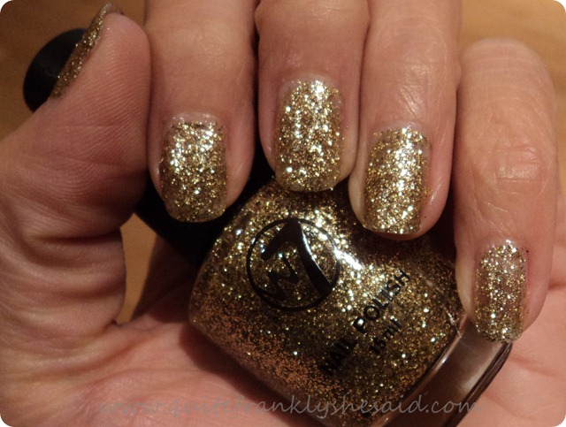 W7 Gold Dazzle polish nail