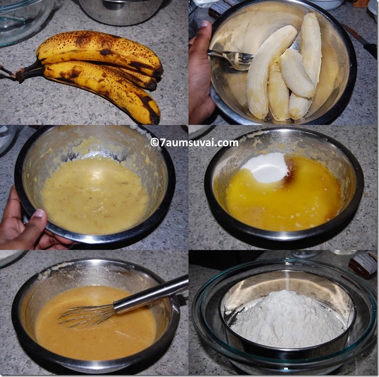 Banana chocolate chip muffin process 1