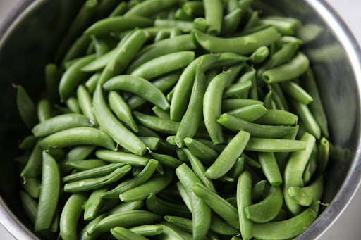 Sugar snap peas - all neatly trimmed.