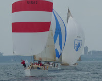 40.7 Commodore's Inviational & Zukasky 2010 / Commodore's Invitational 2010: Just after rounding the last weather mark on the first race:  Collaboration, Turning Point and La Tempete